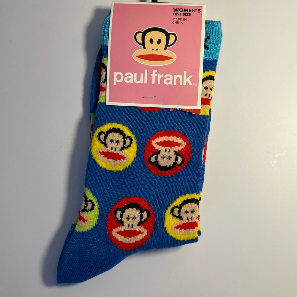 🆕Paul Frank Women's Blue Monkey Print Socks